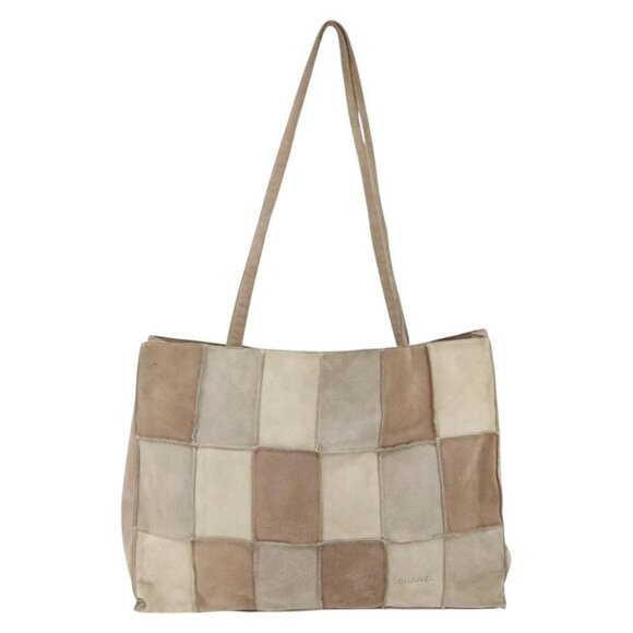 CHANEL patchwork Tote Bag Suede Beige CC - Picture 3 of 15